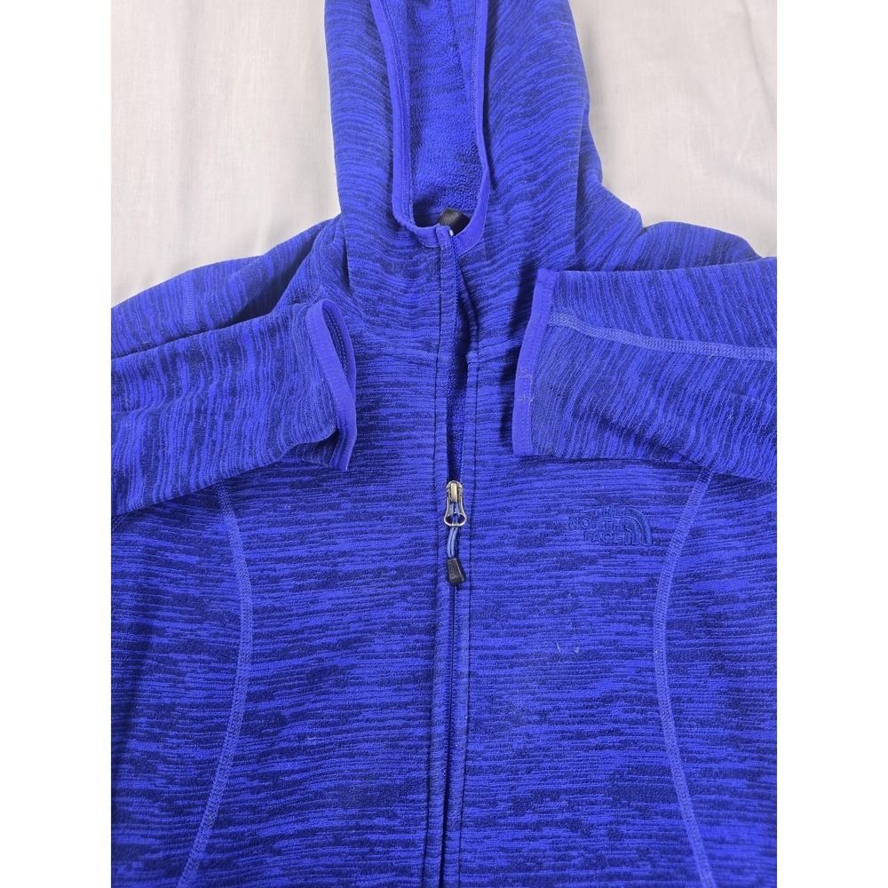The North Face Jacket Womens Small Blue Fleece Full Zip Hooded Lightweight